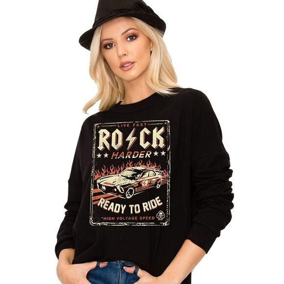 27. Black Rock Harder Ready to Ride Long Sleeve Graphic Tee - Picture 1 of 7